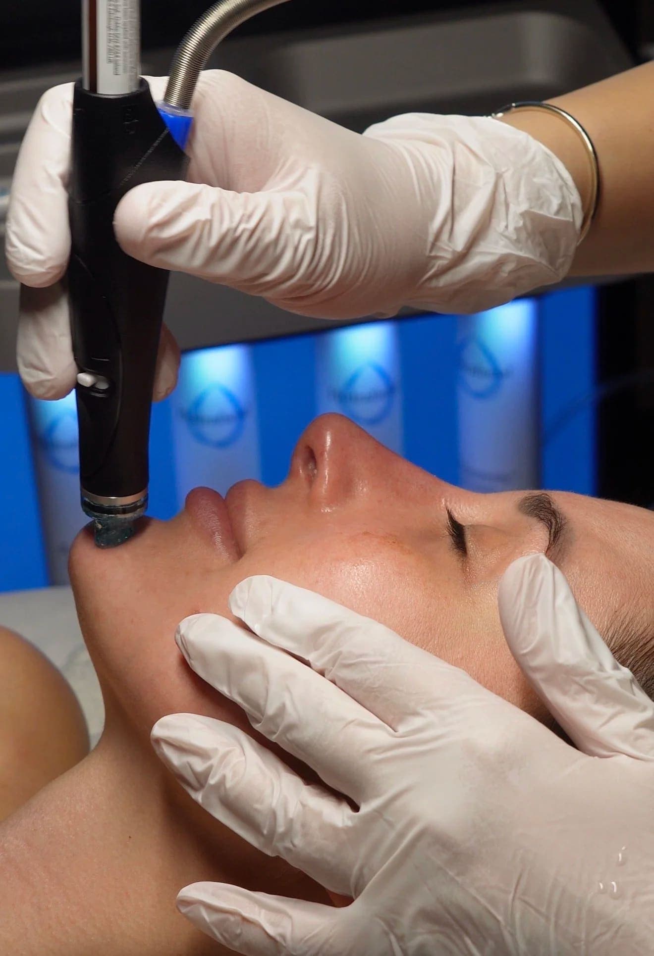 HydraFacial treatment in progress at Skin Study Med Spa in Plano, TX